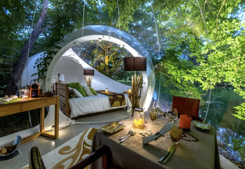 inflatable crystal bubble tent